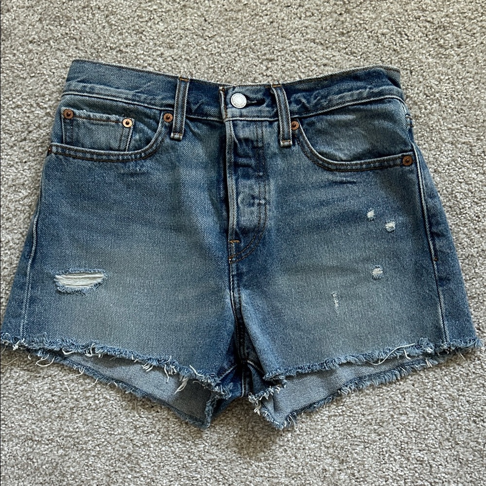 Levi's Distressed Blue Jean Shorts